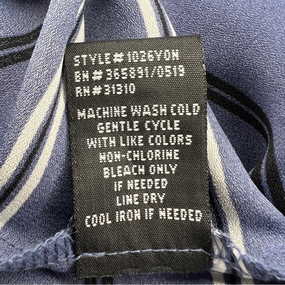 NEW Small BCX  Blue White Striped Blouse Roomy Fit NWT  Round Neckline - Picture 9 of 10